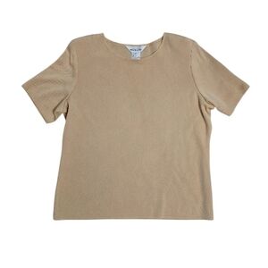 Misook Beige Short Sleeve Tee